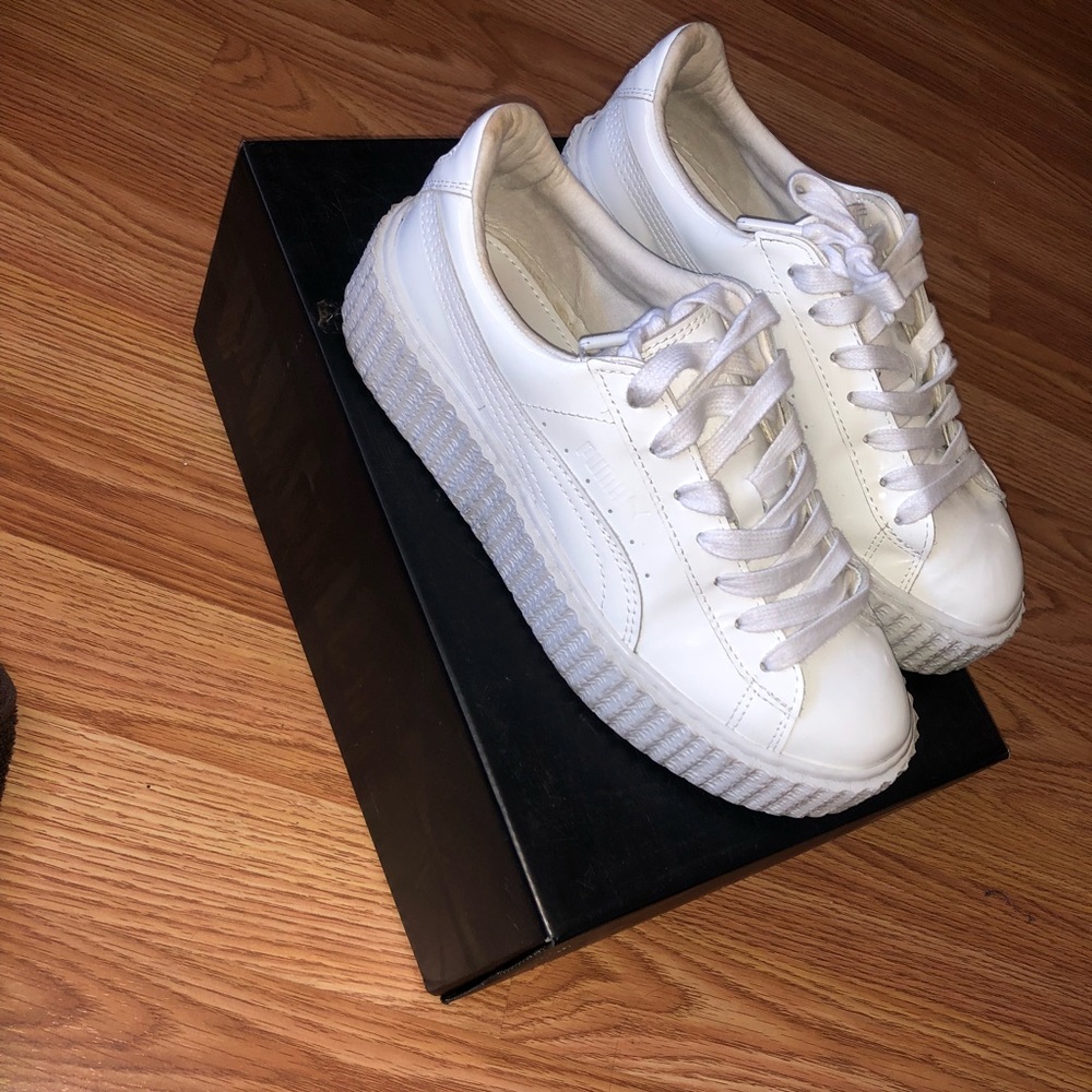 White Fenty platform sneakers